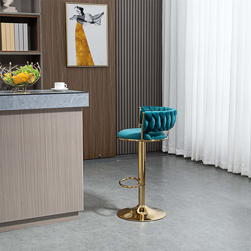 Tabouret pivotant à hauteur réglable Niambi, Sarcelle