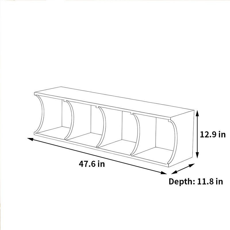 Belmar, 12.9"H x 47.6"W x 11.8"D, White
