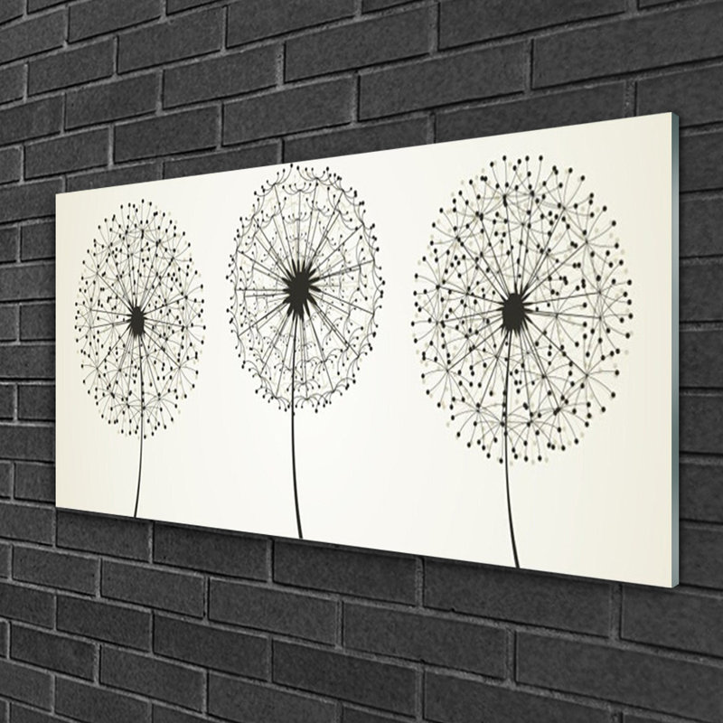 Glass Print Wall Art 100X50cm Image Printed On Glass Decorative Wall Picture Behind Toughened / Tempered Safety Real Glass For Kitchen & Living Room Theme: Flowers Floral