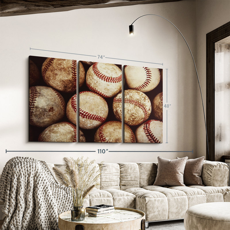 «Baseball» sur toile, H 48 po x l 74 po x P 1,25 po