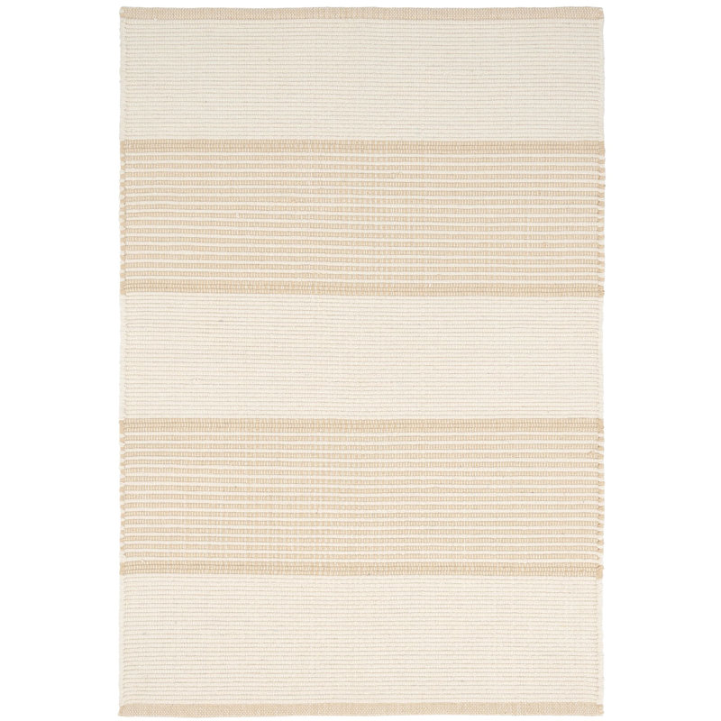 La Mirada Wheat Handwoven Cotton Rug, Rectangle 6' x 9'