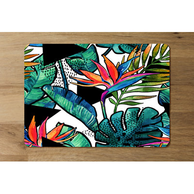 Driti Wood Floral Rectangle Placemat