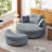 Dashton Upholstered Barrel Chair with Ottoman-756477116