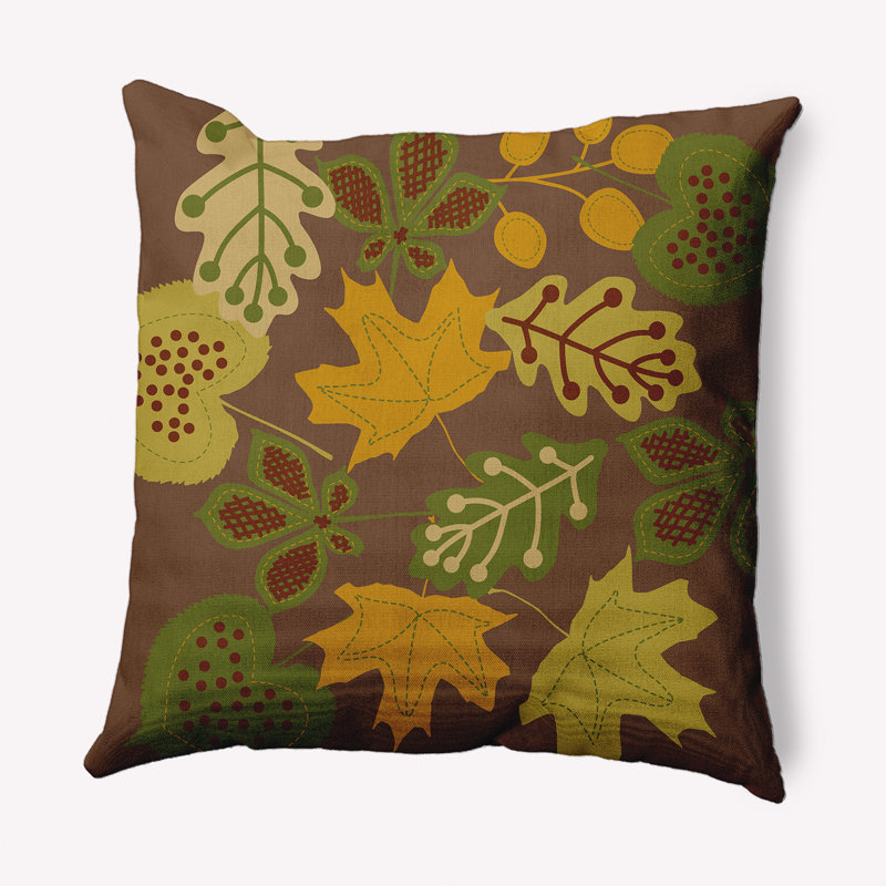 Coussin décoratif décoratif Fall Leaves, 26 po x 26 po, Brun