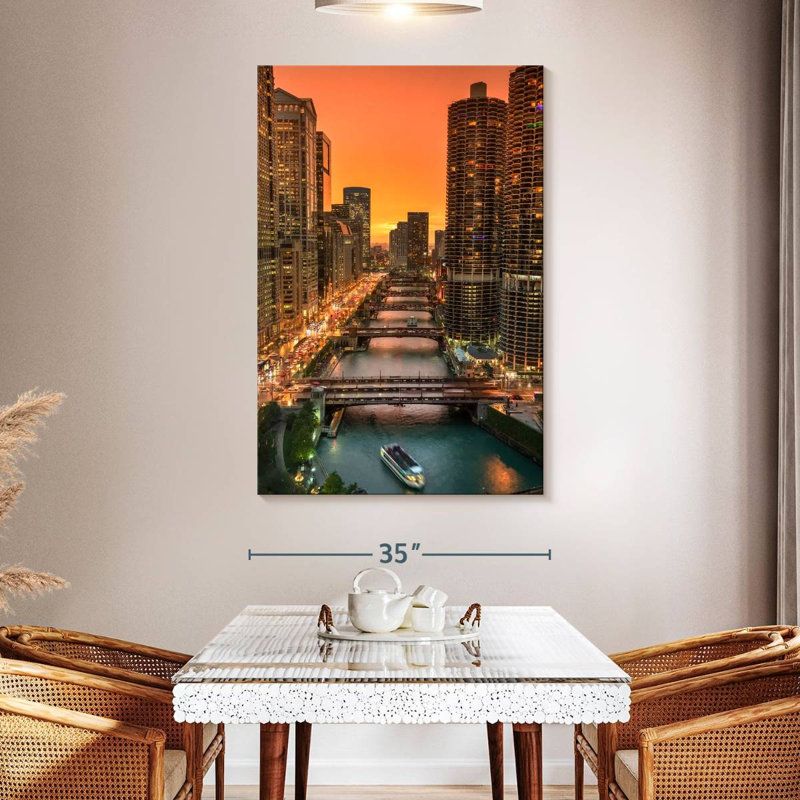 Hannes Chicago River, 51" H x 34" W