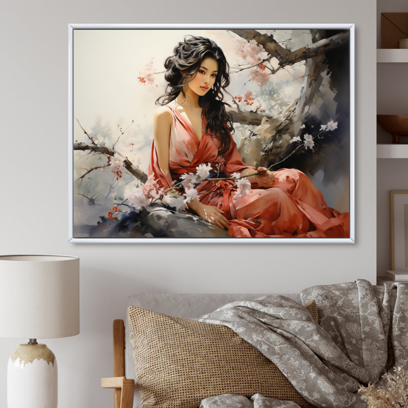 Asian Asian Beauty III - impression, Cadre flottant blanc, H 12 po x l 20 po x P 1 po