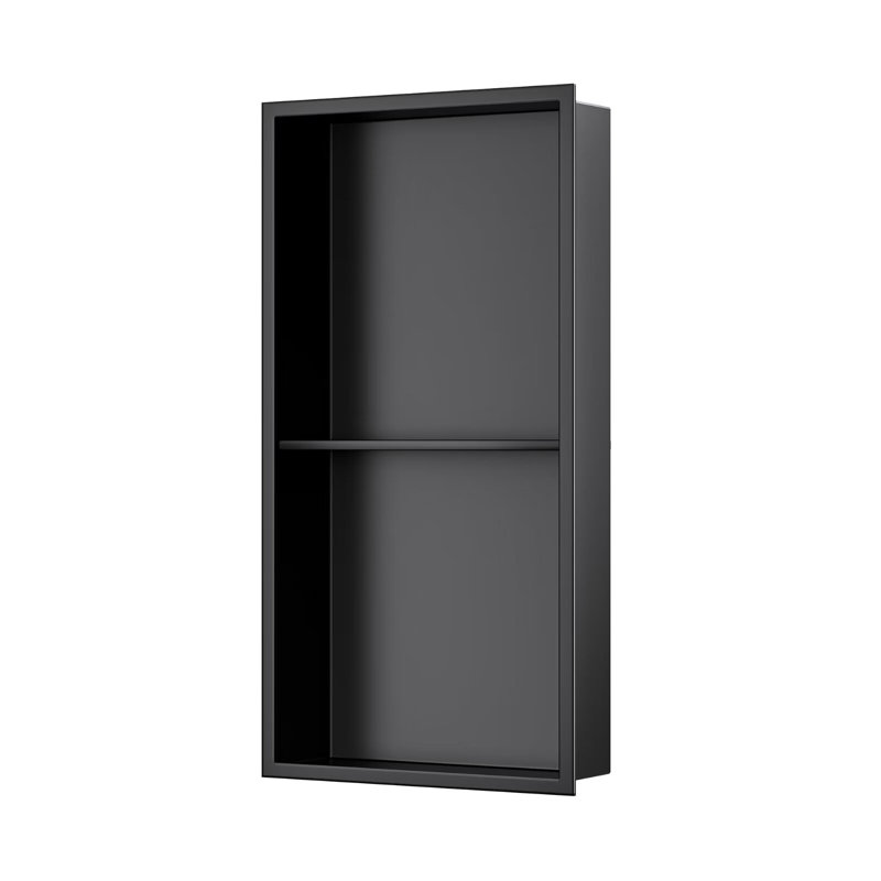Niche de douche en acier inoxydable, insert de niche pour salle de bain, installation verticale / horizontale, Noir mat