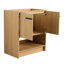 Meuble-lavabo autoportant en contreplaqué de 30 po, armoire à 2 portes, surface à eau, facile à installer, conception américaine, assemblage de finition chêne, agencement de couleurs chêne