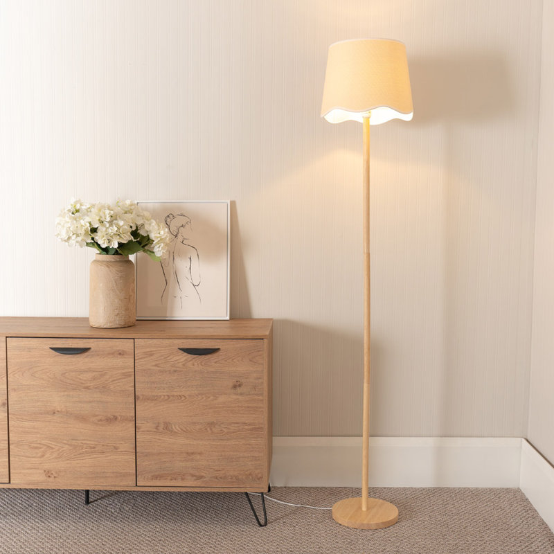 Roshina 182cm Traditional Floor Lamp, Natural, Natural, No