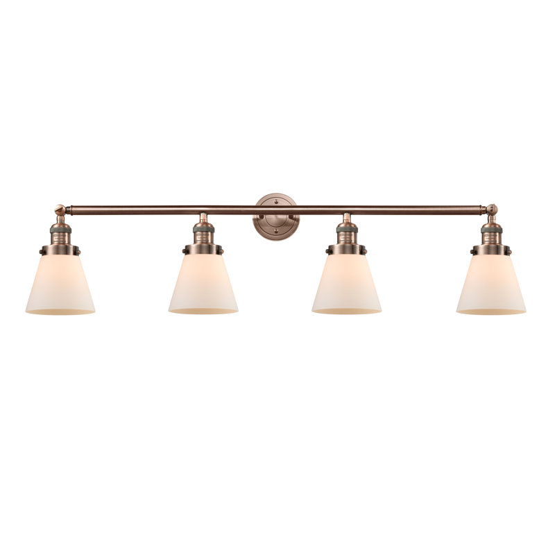 Shauna 4 - Light Vanity Light, Matte White, LED, Antique Copper
