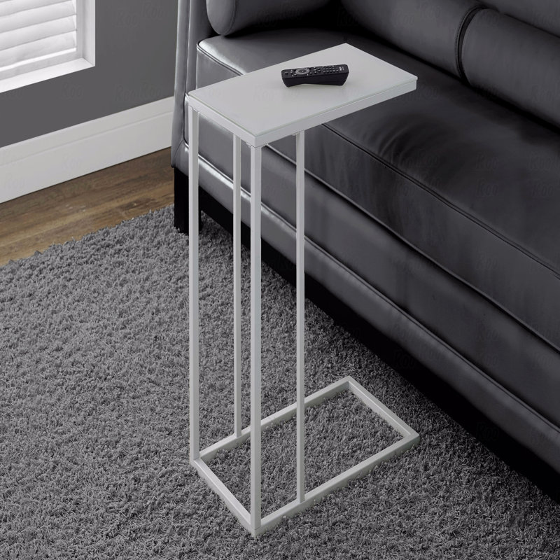 Table d'appoint, en forme de C, bout, côté, verre trempé Snack, contemporain, moderne