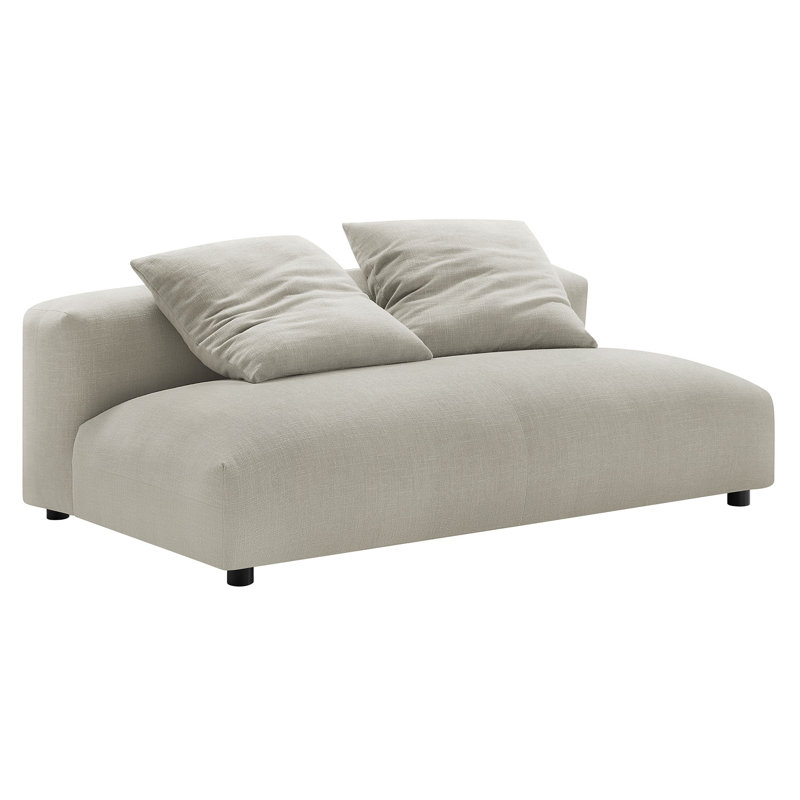 Causeuse modulaire rembourrée Solace, Tissu beige