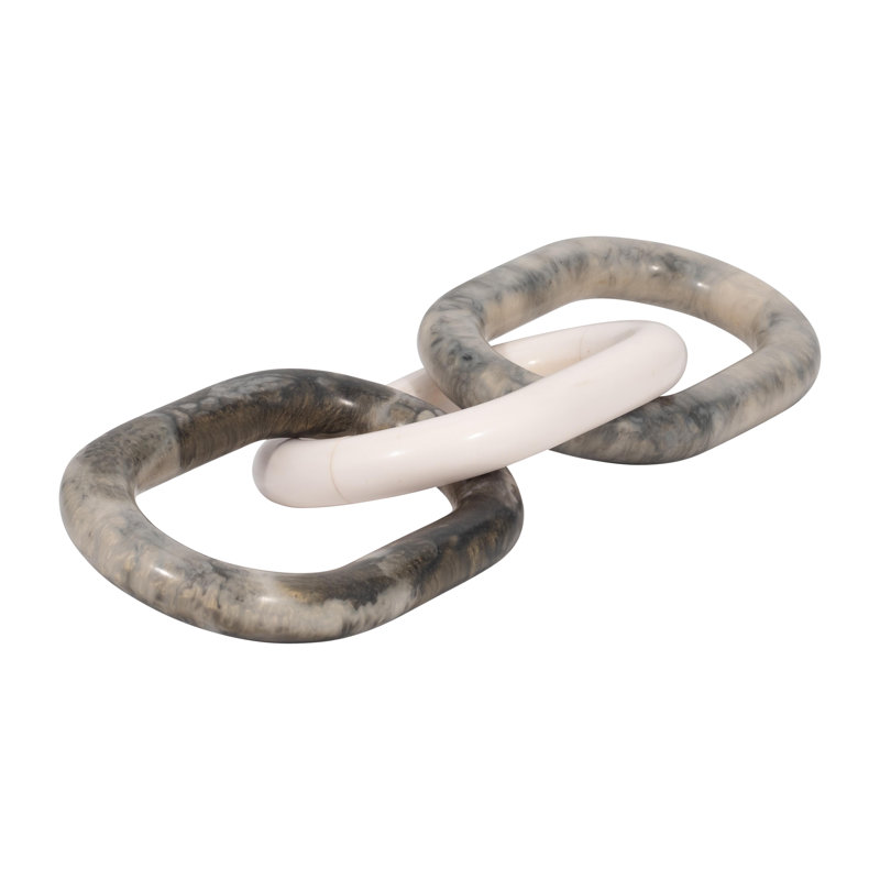 Decorative Objects for Home Decor – Modern Sculpture Accent Chain Link for Kitchen Decor, Shelf Styling, or Decorations for Living Room – Unique Linked Art Statues and Sculptures for Contemporary Spaces – 21"