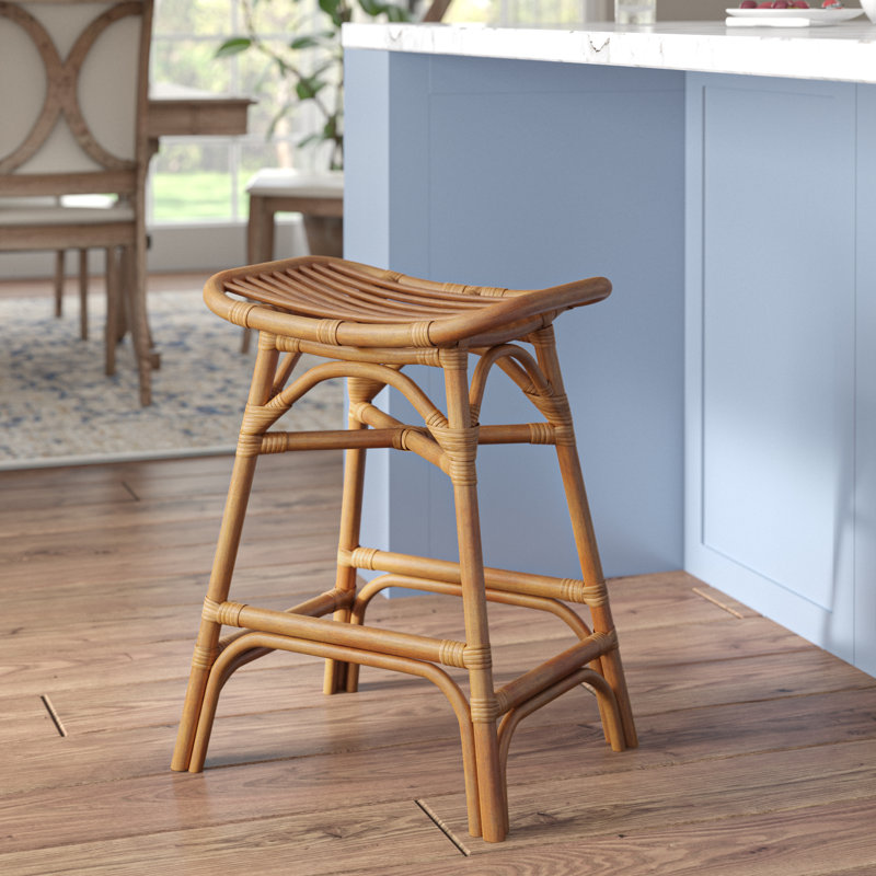 Leclerc Wicker Counter Stool, Brown