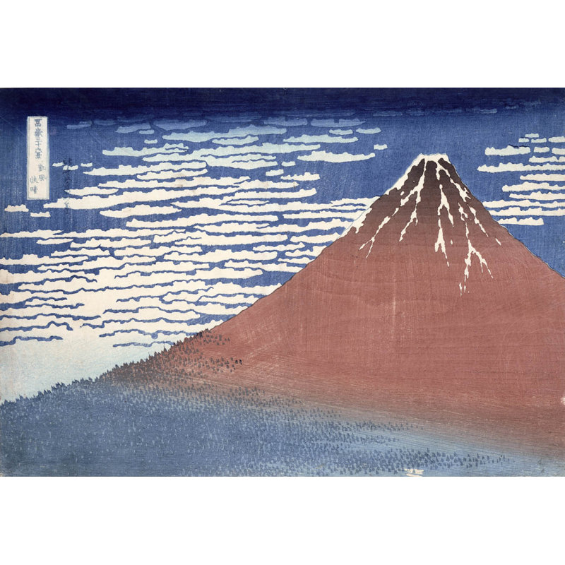 Adhésif décoratif Hokusai beau temps avec vent du sud (1831), H 41,5 po x l 60 po
