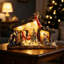 Crèche de Noël de 38 cm avec figurines et lumière DEL
