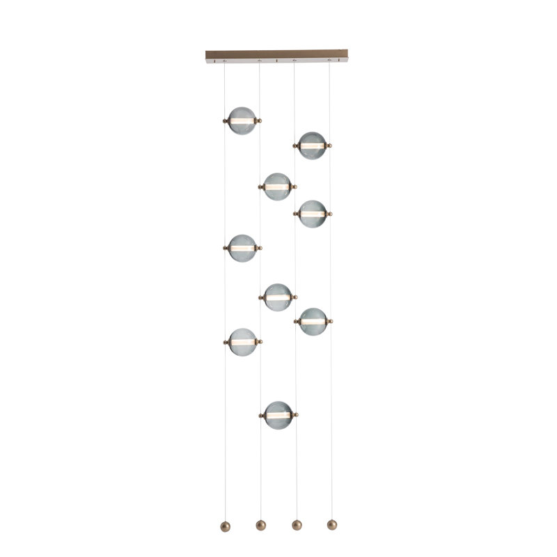 Abacus 9 - Light Cluster Globe LED Pendant, Cool Gray, Soft Gold