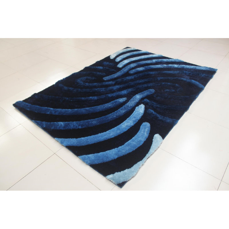Tapis de surface bleu anti-taches Shelie, 5 pi 3 po x 7 pi 2 po
