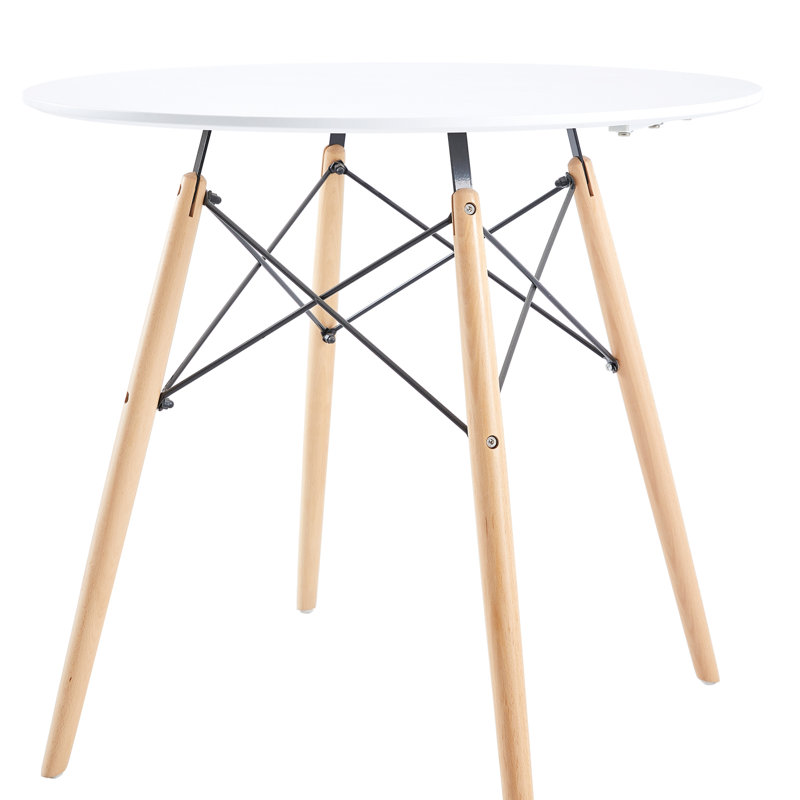 Iceis Beech Round Dining Table, White