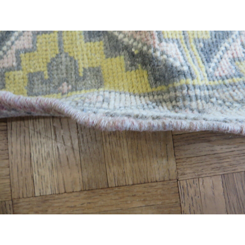 Tapis unique en laine noué à la main gris 3 pi 11 po x 7 pi 6 po Mailia