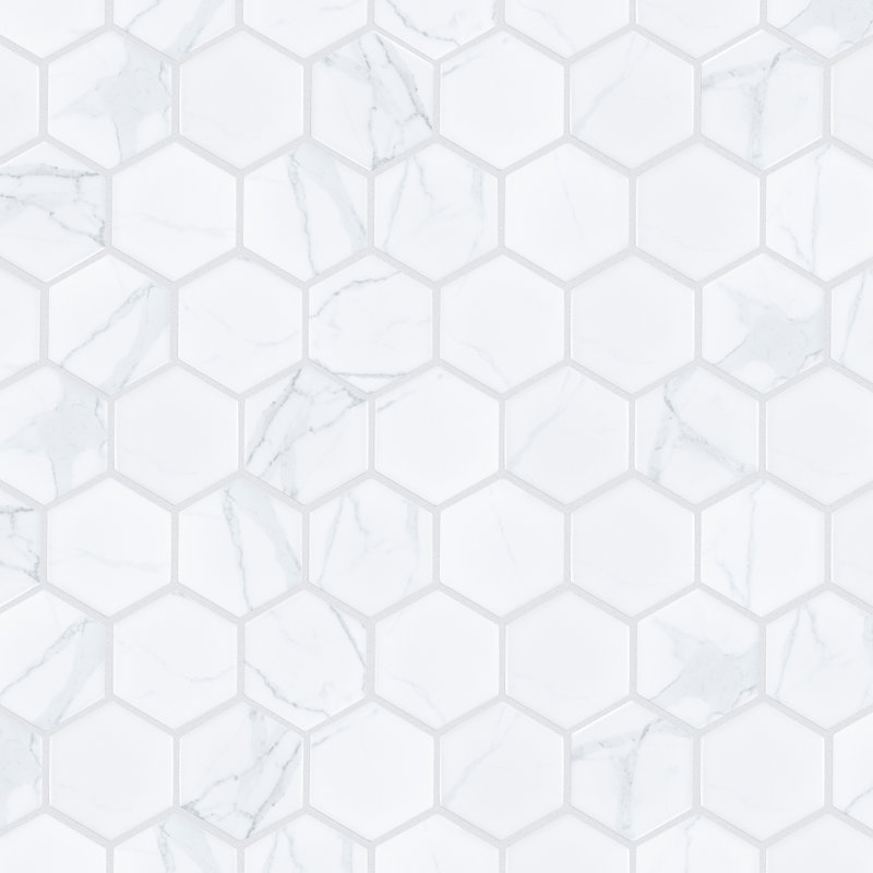 Carrione 2" Hex 11-1/8" x 12-5/8" Porcelain Mosaic Tile