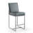Element Modern Vegan Leather Upholstered Stainless Steel Counter Stool in Graphite-99078613-90542472