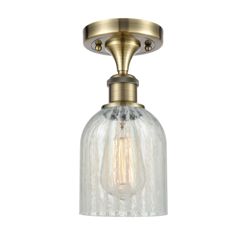 Vella Semi Flush Mount, No Bulb Included, Mouchette, Matte Black