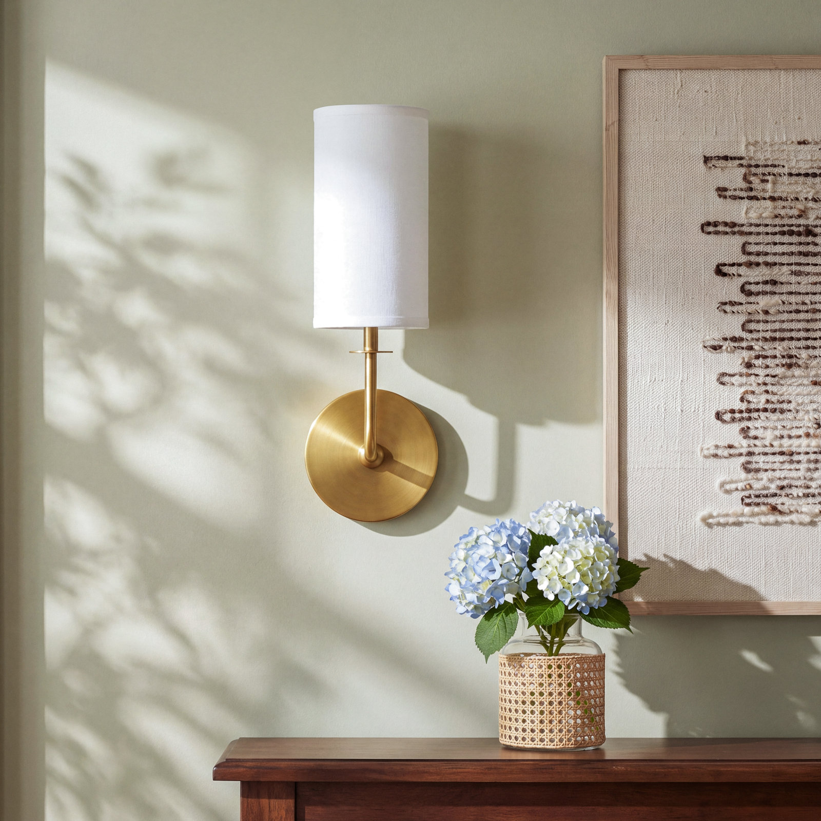 Jordan Single Light Dimmable Armed Sconce, Brass