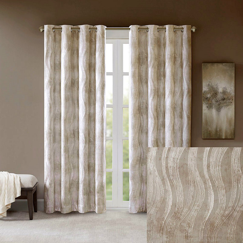 Panneau de rideau occultant avec œillets à imprimé jacquard (seulement 1 panneau PC), L 50,05 po x L 108,05 po