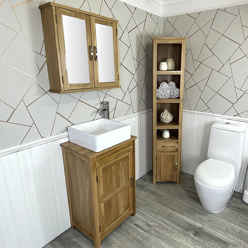 Martens 485mm Single Bathroom Vanity with Vessel Ceramic Basin, Oak