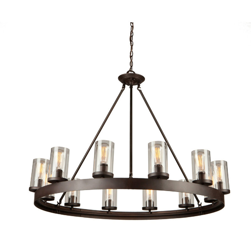 Melno Park 12 - Light Dimmable Cylinder Chandelier