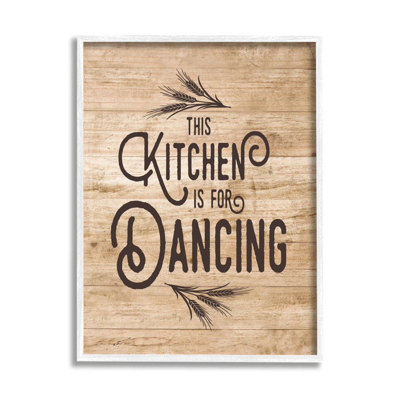 This Kitchen Is For Dancing par Lettred and Lined - Reproduction d'art textuel avec cadre photo, H 20 po x l 16 po x 1,5 po