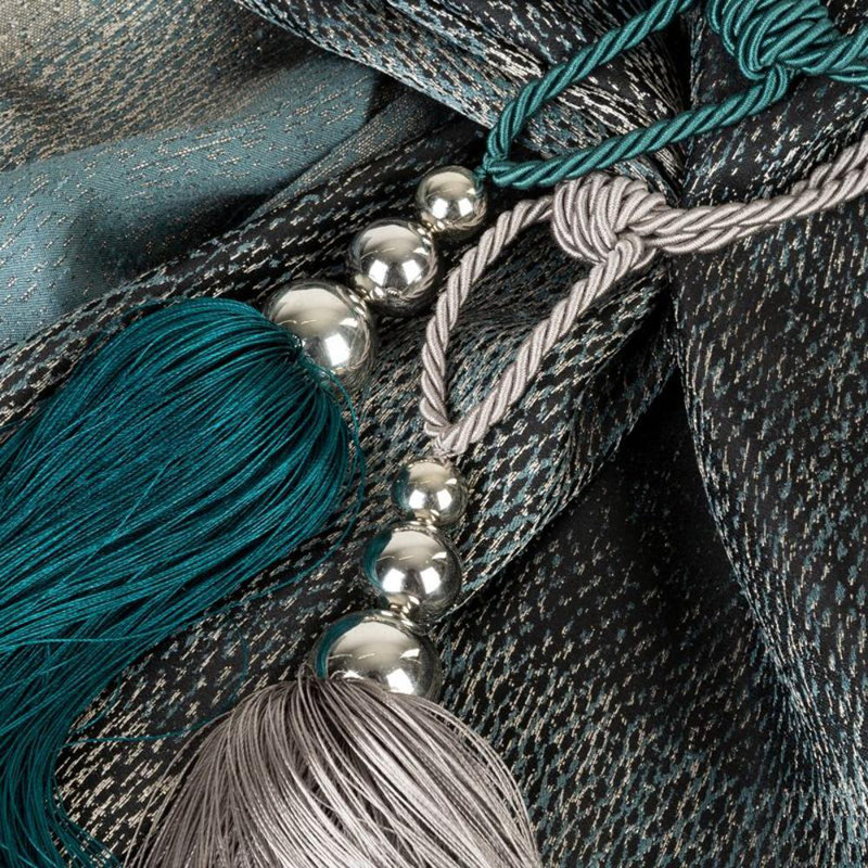 Luanna Fabric 26cm Curtain Tieback, Dark Blue