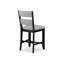 Ensemble de 2 pièces tabouret de bar à hauteur de comptoir noir de style campagnard avec siège et dossier rembourrés de couleur grise-949932803