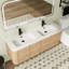 Meuble-lavabo double 60 po avec plateau en résine et portes à fermeture en douceur 60 po-1467847444