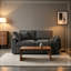 Causeuse en chenille avec structure en bois et coussin décoratif-131840341