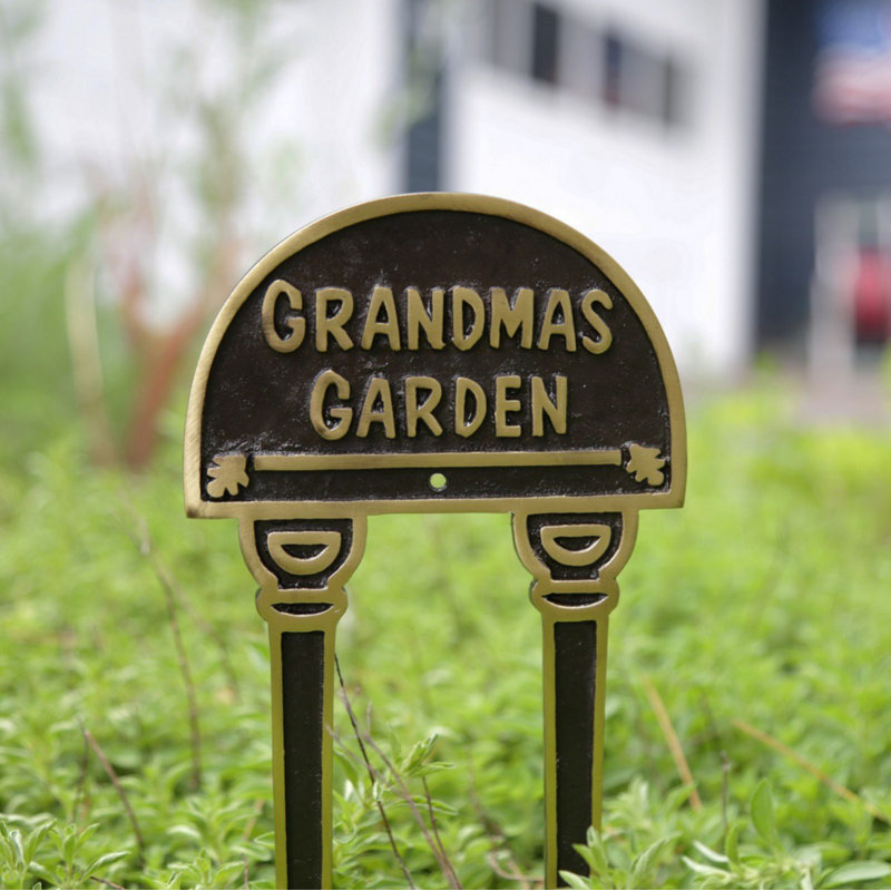 Plaque de jardin en laiton massif Rennick
