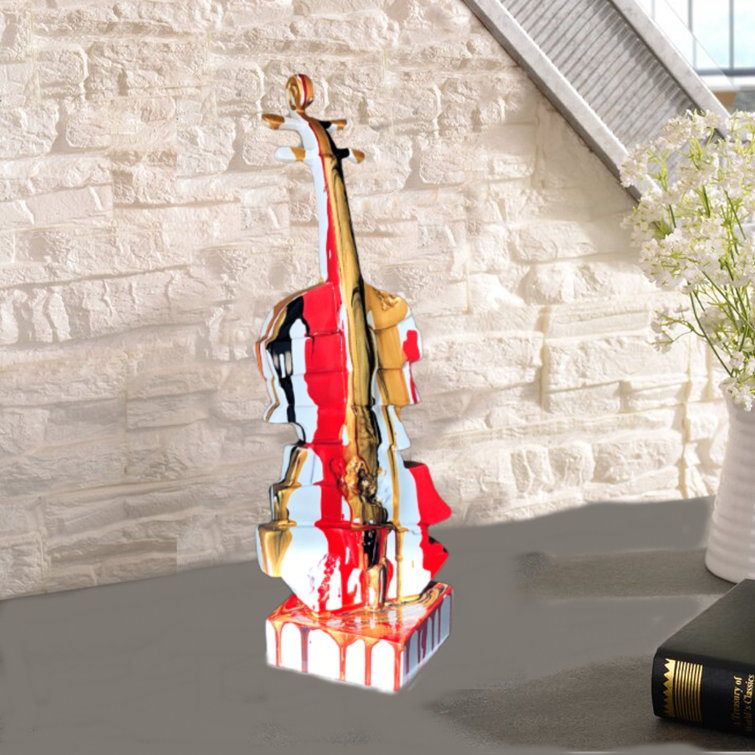 The Gears Clock Resin Violin Figurine 