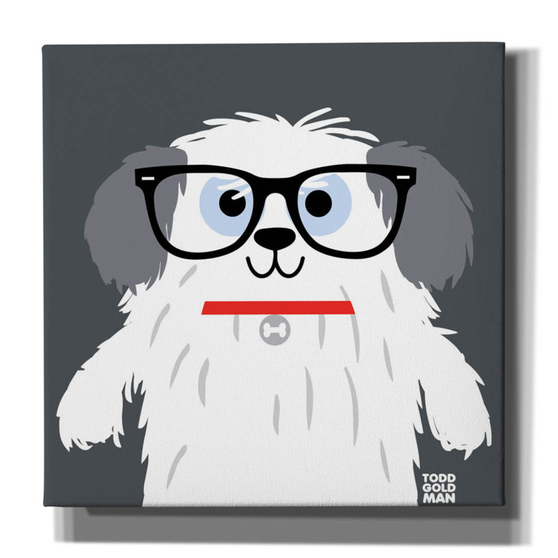 " Bow Wow Sheepdog " by Todd Art, 37" H x 37" W x 1.5" D