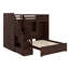 Lit superposé avec escalier de rangement, lit superposé en bois avec tablettes de rangement, garde-robe, port USB, station de charge et lumière-841113327