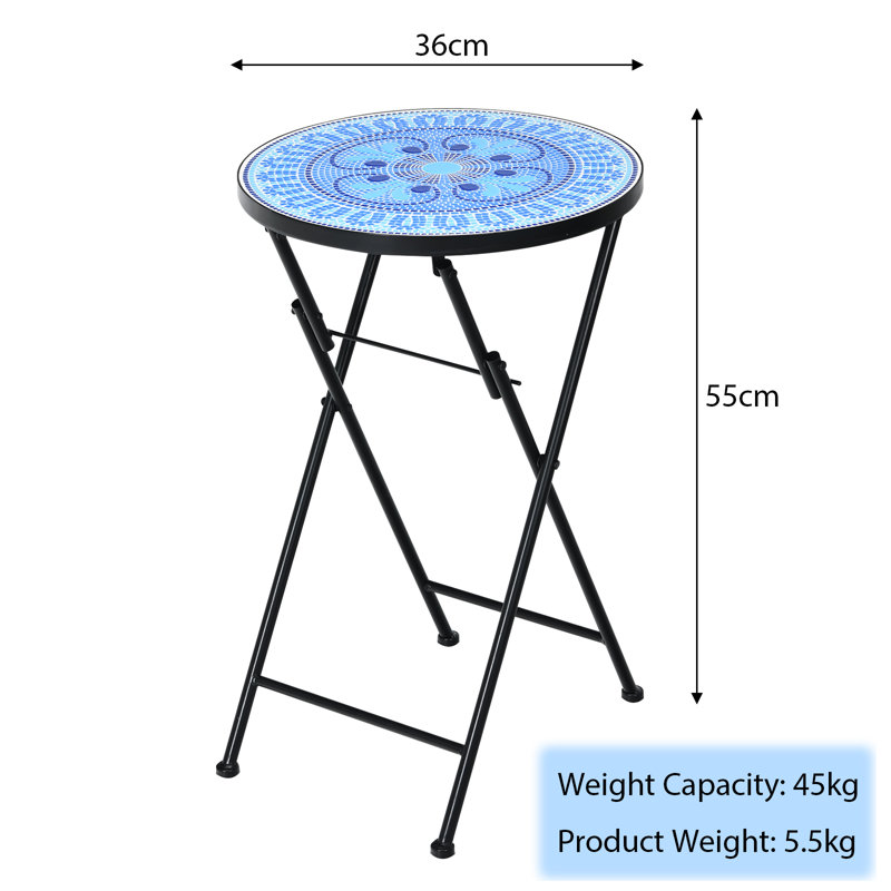 Vidar 36cm Circular Folding Table