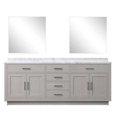 Meuble-lavabo double Shelter et miroirs 28 po