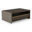 Table basse Amal en béton et noyer gris foncé
