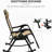 2 Pieces Outdoor Zero Gravity Rocking Seats, Reclining Lounge With Pillow, Cup & Phone Holder, Foldable, Beige, Steel Frame For Steady Use 2Pcs Chairs, Foldable Rocker Build, No Assembly Needed