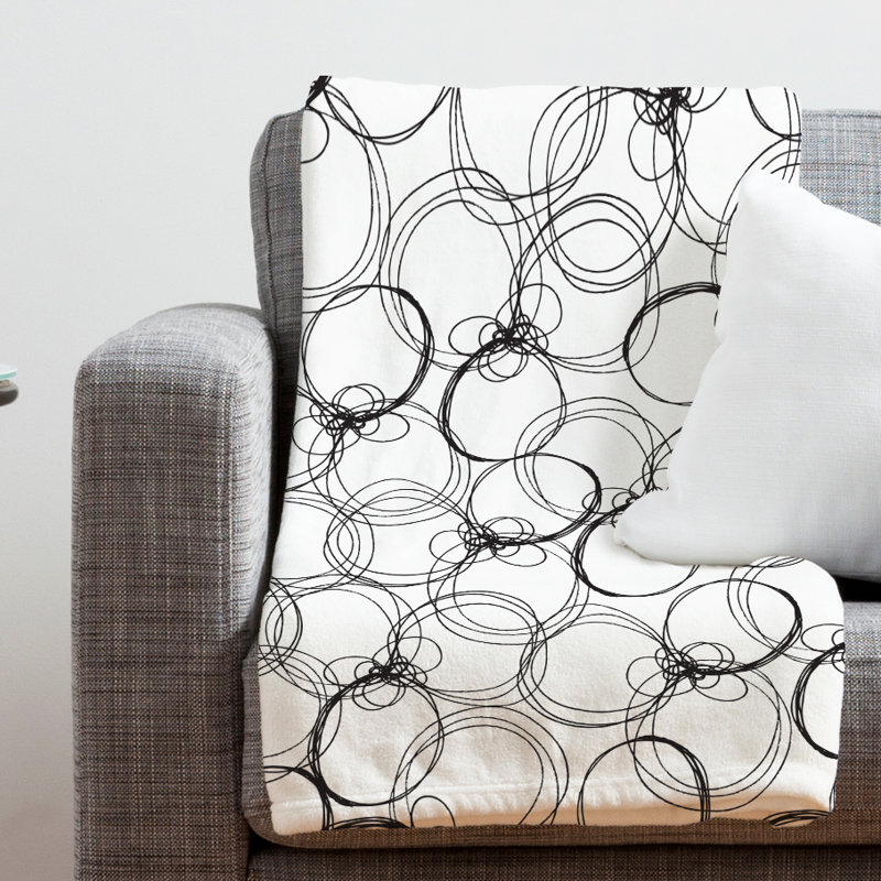 Rachael Taylor Throw Blanket, Small, White Black Circles