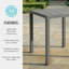 Table de salle à manger à hauteur de barre carrée en aluminium de 35,5 po Martha Stewart Bedford-124405149