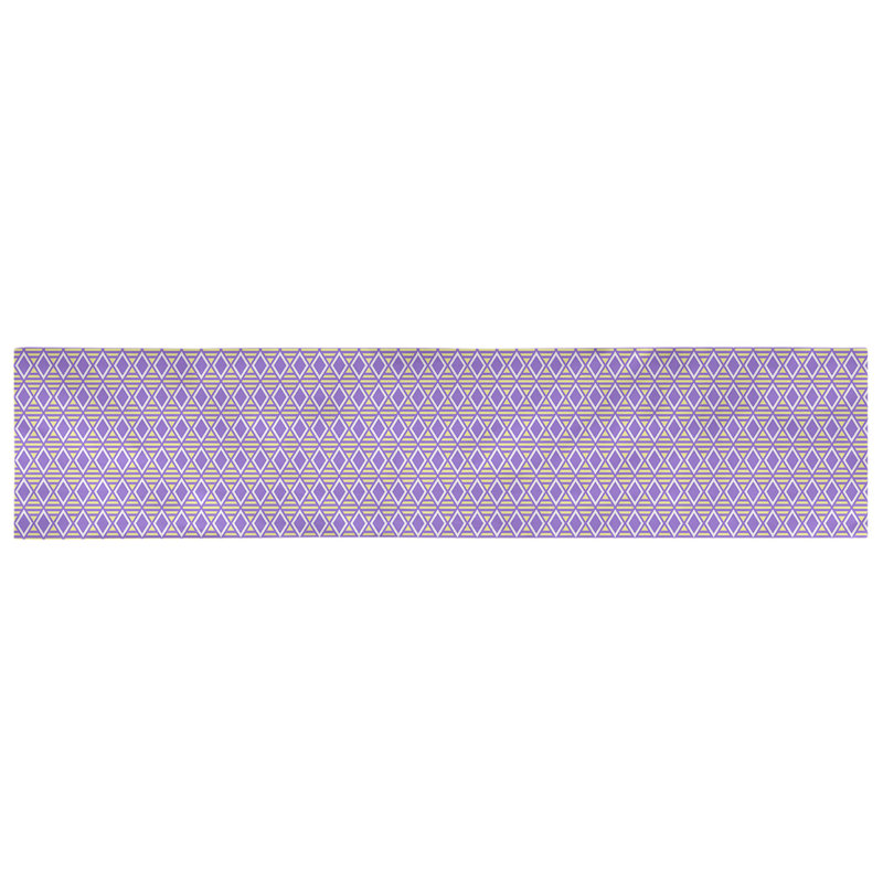 Chemin de table à carreaux géométriques Avicia, 73,5 po x 17,5 po, Polyester, Mauve / Jaune