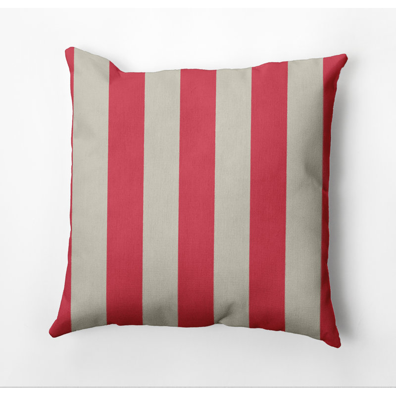 Striped Reversible Throw Pillow, Latte/Coral, 26"x26"