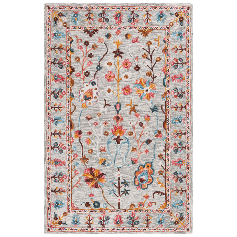 Tapis en coton touffeté à la main Lozoya , Rectangle de 5 pi x 8 pi