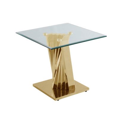 Anmol Glass Top End Table